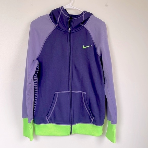 Therma-fit Nike purple and green hooded zip up - Picture 1 of 5